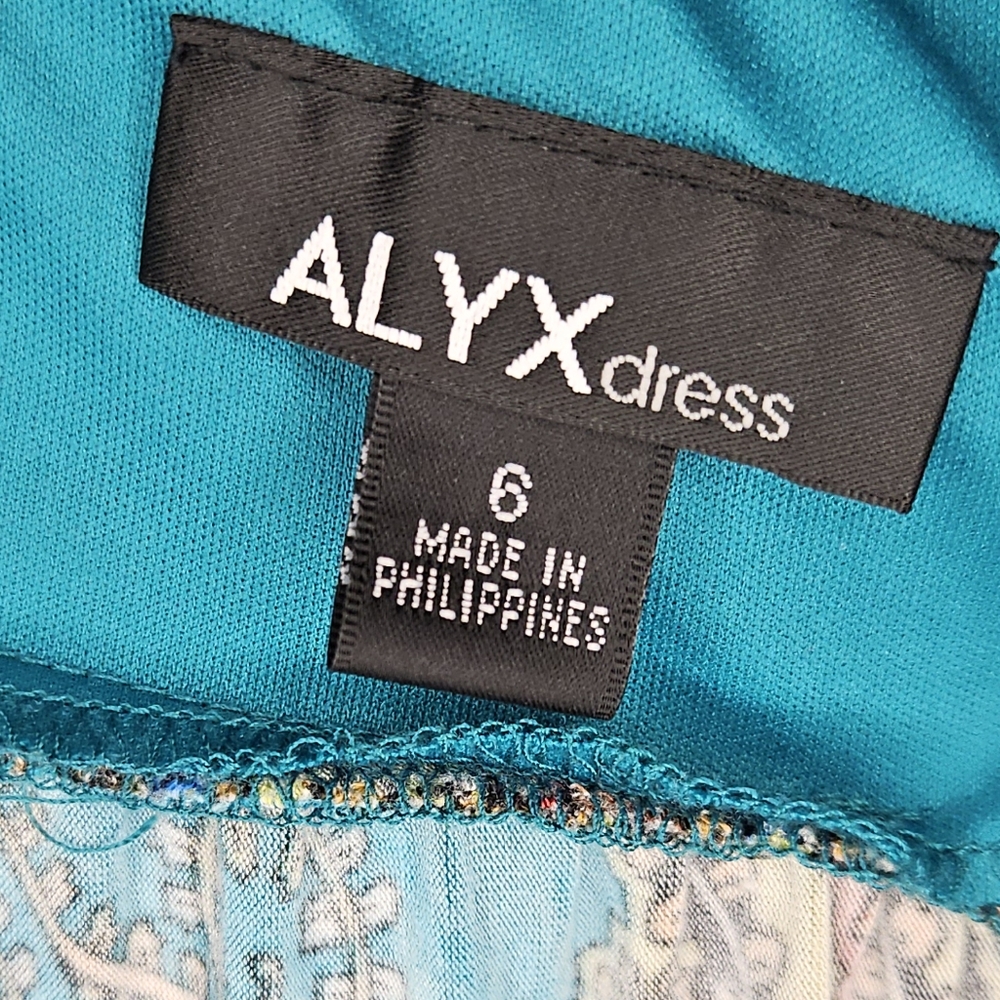 ALYX Teal & Orange Vibrant Paisley Halter Maxi Sundress - Picture 4 of 7